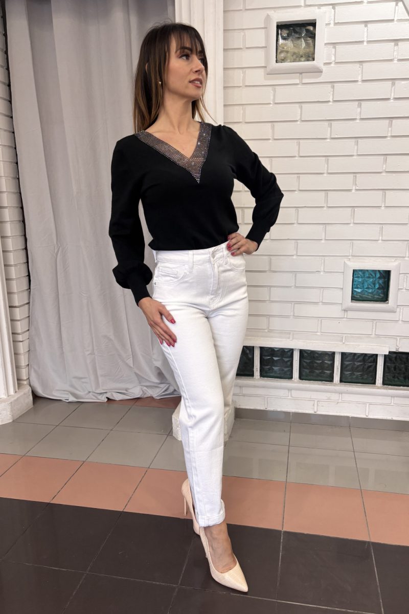 Monaco high-rise mom jeans – fehér