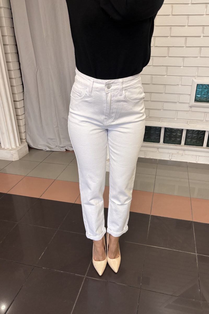 Monaco high-rise mom jeans – fehér