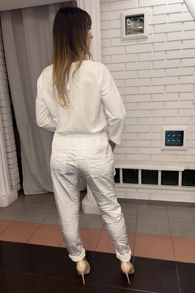 Santorini button side jogger – fehér