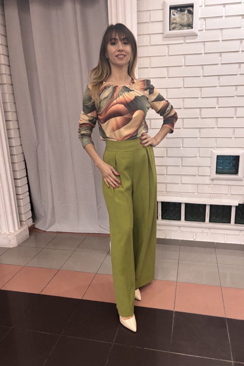 Capri Wide palazzo nadrág – lime