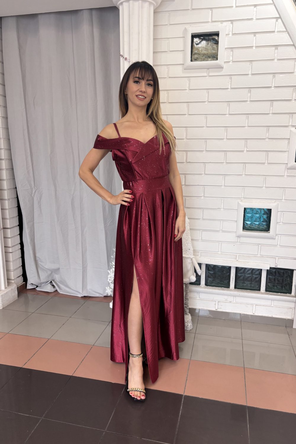 Scarlett Luxe Evening Gown maxi ruha – bordó