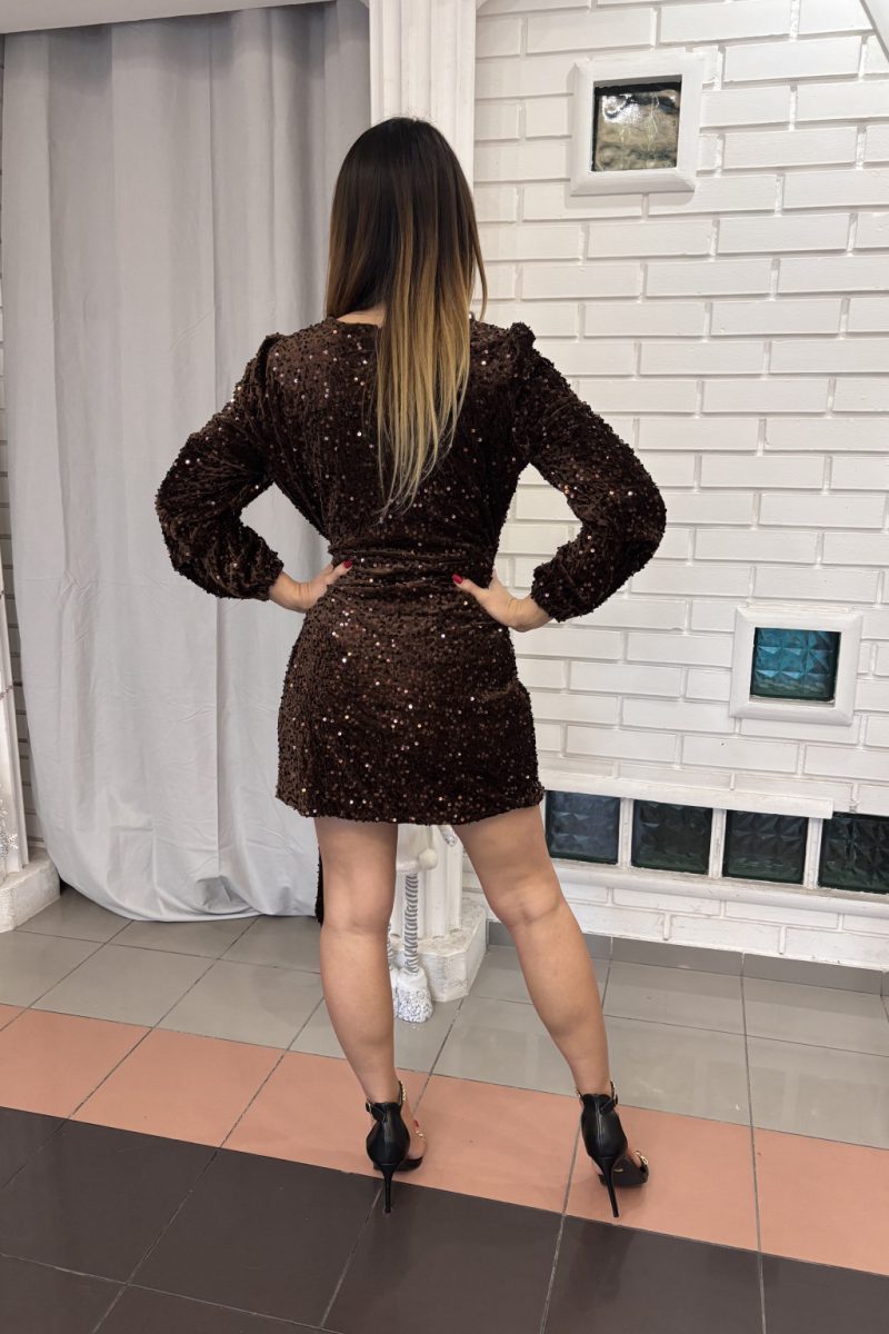 Bronze Glow Wrap Dress ruha – barna