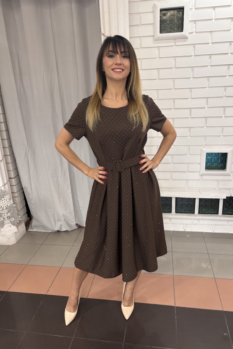 Emily köves pöttyös midi ruha – barna