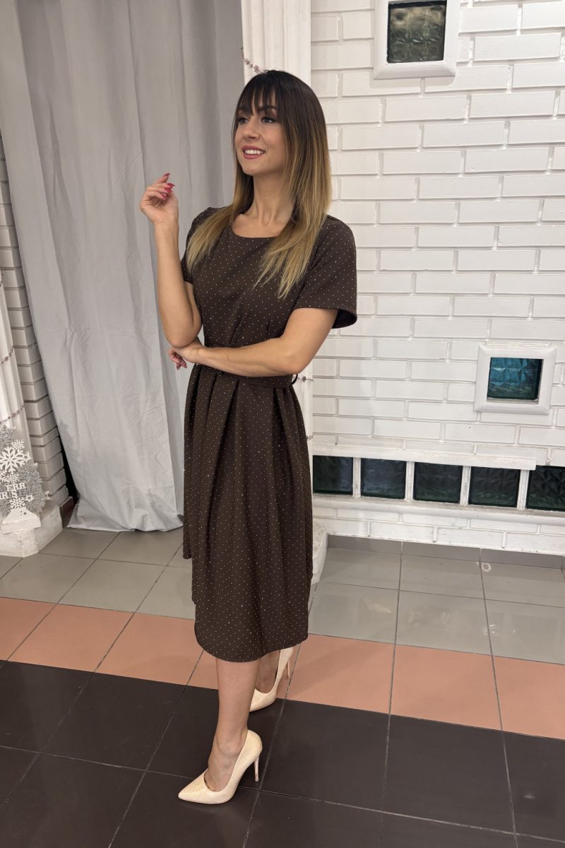 Emily köves pöttyös midi ruha – barna