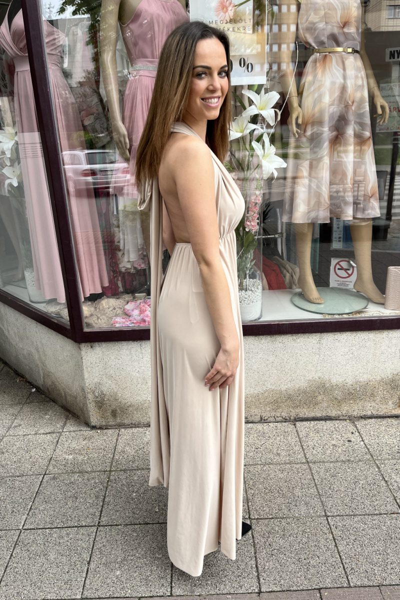 Renee átlapolt maxi ruha – bézs