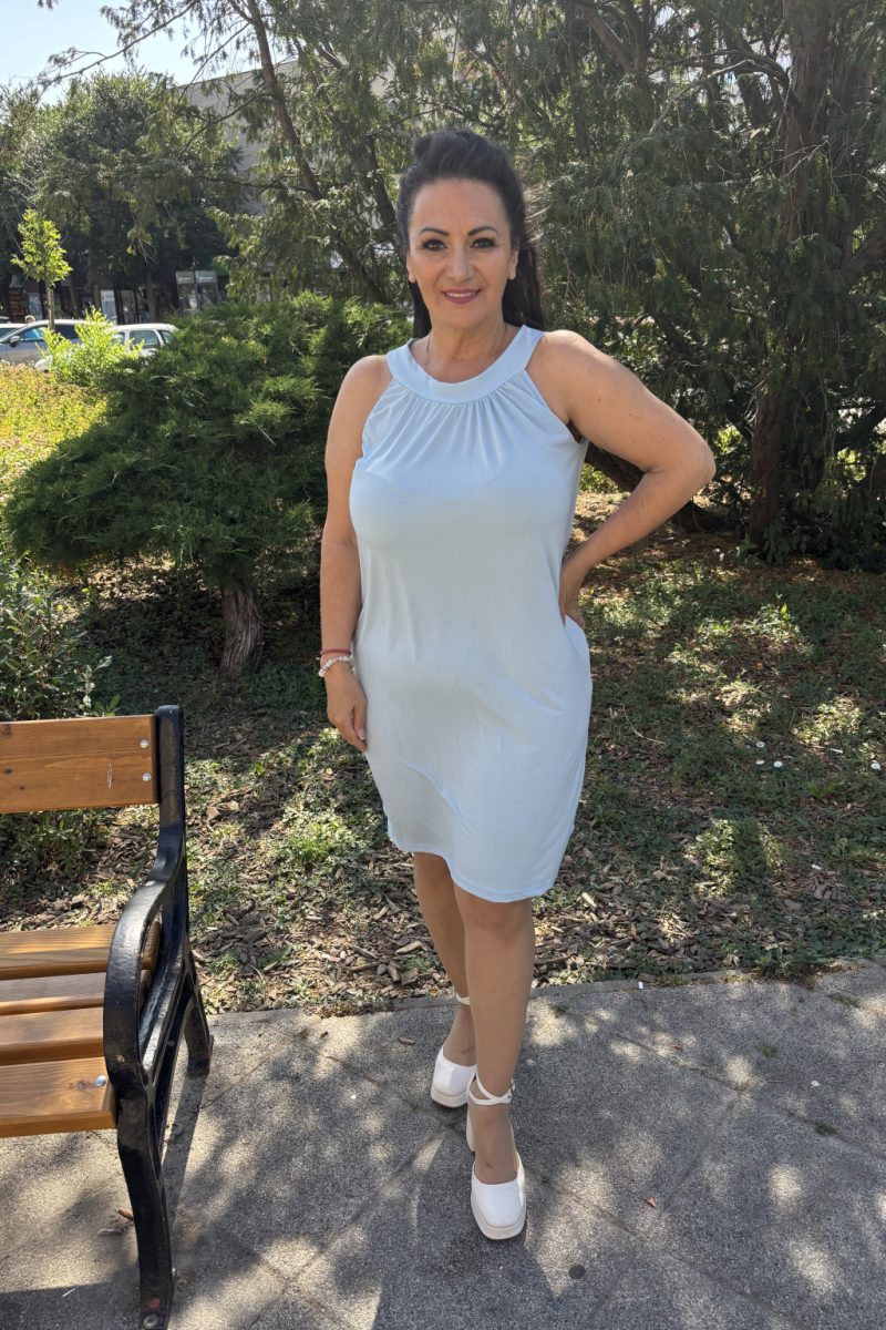 Joy galléros, ujjatlan ruha - türkíz