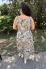 Stella pántos maxi ruha - virágmintás