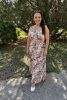 Stella pántos maxi ruha - virágmintás