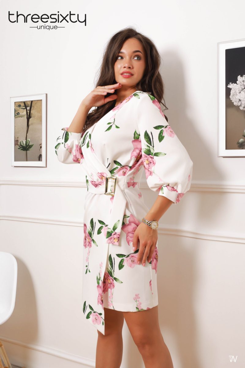 Rouge virágmintás midi ruha – fehér/virágmintás